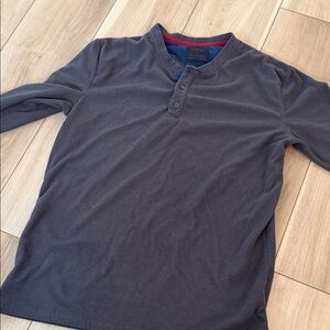 Nomad Men's Long Sleeve Henley - Navy with Red Accent